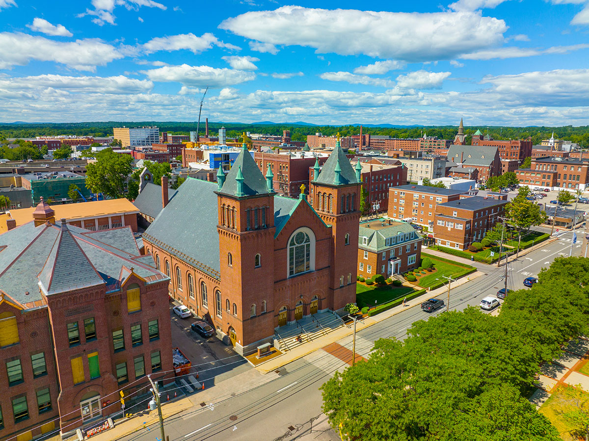 Aerial view of Nashua, New Hampshire